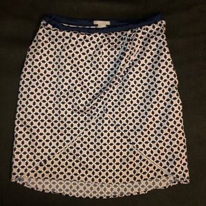 H&M patterned navy white pink mini skirt